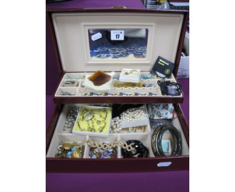 A Mixed Lot of Assorted Costume Jewellery, including imitation pearls, vintage drop necklace, enamel panel bracelet and simil