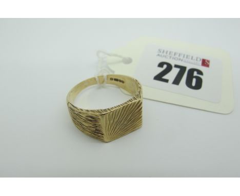 A 9ct Gold Gent's Ring, of textured finish (finger size V) (6grams). 