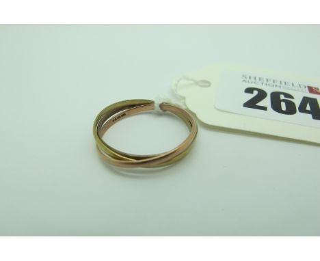 A 9ct Gold Russian Style Wedding Band, (finger size P) (1.3grams). 