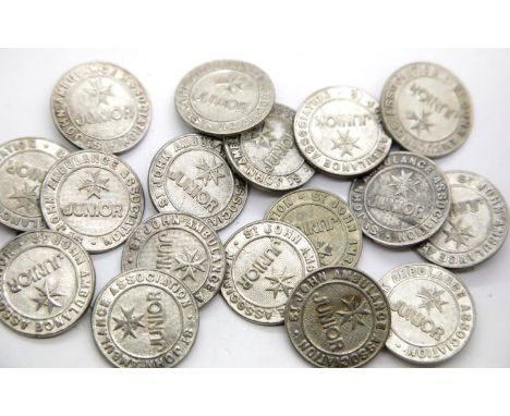 Seventeen St John's Ambulance pin badges. P&amp;P Group 1 (£14+VAT for the first lot and £1+VAT for subsequent lots) 