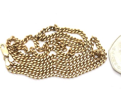 Heavy gauge 9ct gold neck chain, 20g, L:62 cm. P&amp;P Group 1 (£14+VAT for the first lot and £1+VAT for subsequent lots) 