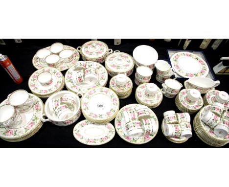 Large collection of Royal Worcester Royal Garden pattern dinner and teaware approximately 150 pieces. Not available for in-ho