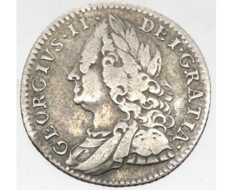 1757 - Silver Sixpence of King George II - Early milled coinage. P&amp;P Group 1 (£14+VAT for the first lot and £1+VAT for su