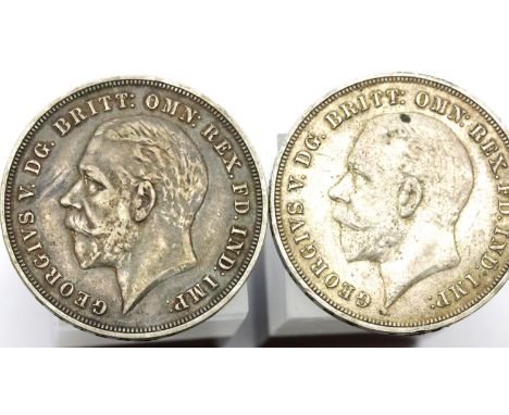 Two George V 1935 crowns. P&amp;P Group 1 (£14+VAT for the first lot and £1+VAT for subsequent lots) 