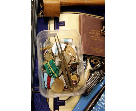 Case of Masonic Regalia jewels, tools etc. Not available for in-house P&amp;P. 