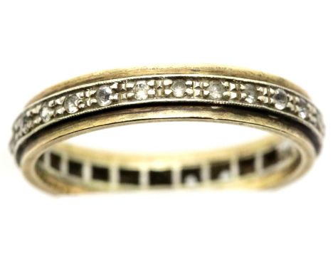 9ct gold diamond set eternity ring, size Q, 3.1g. P&amp;P Group 1 (£14+VAT for the first lot and £1+VAT for subsequent lots) 