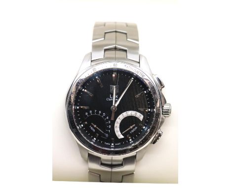 Gents Tag Heuer Link Calibre S chronograph wristwatch in box with quartz movement, model no CAT 7010, stainless steel, dial a
