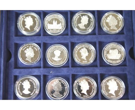 Twenty-four 1oz silver proof commemorative coins. P&amp;P Group 1 (£14+VAT for the first lot and £1+VAT for subsequent lots) 