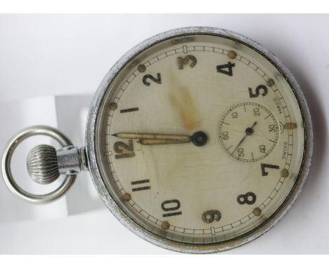 Crown wind military pocket watch with board arrow and GSTP Q14040, P&amp;P Group 1 (£14+VAT for the first lot and £1+VAT for 