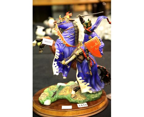 Arthur Legend and King ceramic sculpture by the Franklin Mint for the International Arthurian Society with CoA, H: 39 cm. Not