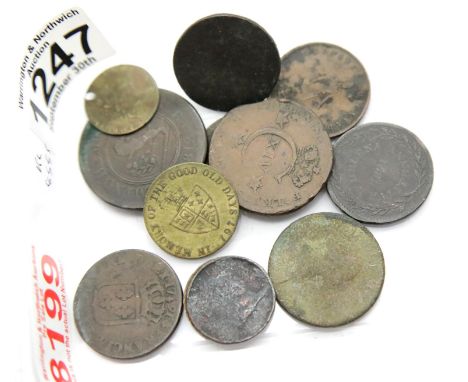 Ten different British copper tokens. P&amp;P Group 1 (£14+VAT for the first lot and £1+VAT for subsequent lots) 