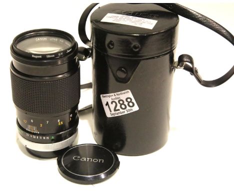 Canon FD 135mm 1:2.5 S.C lens and case. P&amp;P Group 2 (£18+VAT for the first lot and £3+VAT for subsequent lots) 