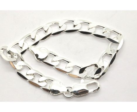 Stamped 925 silver curb chain, L: 20 cm. P&amp;P Group 1 (£14+VAT for the first lot and £1+VAT for subsequent lots) 