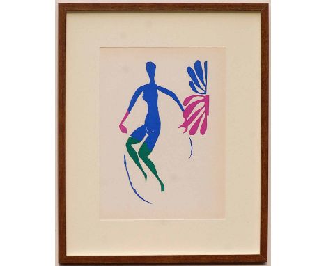 HENRI MATISSE 'Blue nude', original lithograph from the 1954 edition after Matisse's cut-outs, printed by Mourlot freres, 35c