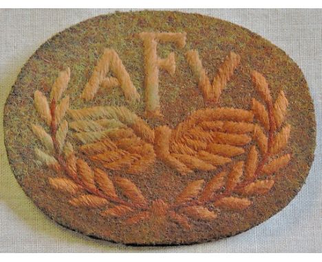 British WWII style trade patch "Airborne Fighting Vehicle" AFV  scarce for Gliderborne armoured vehicles  