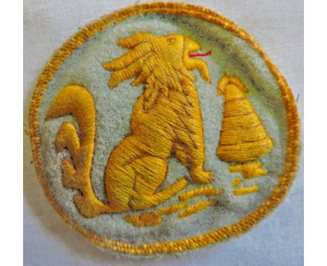 WWII style badge, a Chindit jungle patch, aged, scarce