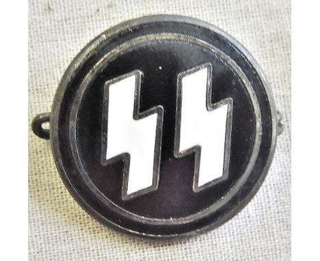 German WWII style SS mans lapel badge, pin back maker marked: 'RZM' M 1/4 Ges Gesch, GVF 