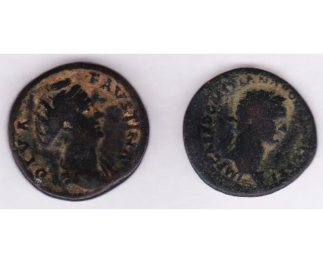 Roman - Diva Faustina Senior  (Issued by Antoninos Plus).  Brass Sestertius.  Rev: S.C.Vesta stg holding long torch and palla