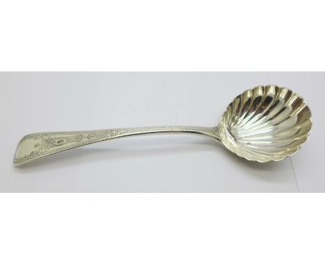 A George III silver sauce ladle, London 1814, 43g 