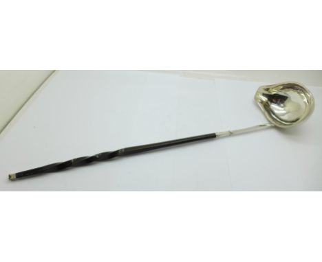 An early Dutch silver toddy ladle with baleen handle 