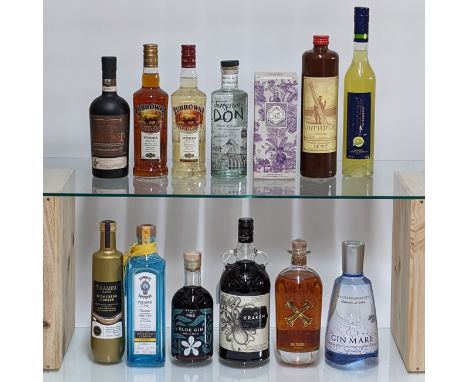  Assorted Gin, Rum and other spirits & liqueurs, to include, Monkey 47, one bottle; Gin Mare, one bottle; Hendricks Gin, one 