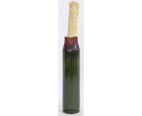 An original unusual Falklands War artillery shell - comes with a letter detailing its use in the Falklands War. 23cm tall.&nb