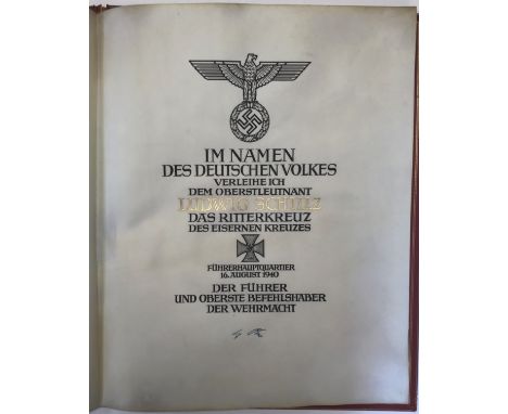 HITLER ADOLF: (1889-1945) Fuhrer of the Third Reich 1933-45. An excellent, large D.S., A Hitler, one page (vellum), folio, Fu