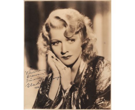  GEORGE GLADYS: (1900-1945) American Actress, starred in The Maltese Falcon (1941) alongside Humphrey Bogart. Vintage signed 