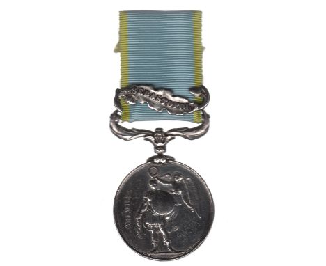 CRIMEAN WAR: The Crimea Medal, with Sebastopol clasp, awarded to 4510 T. Raynsford, 3rd Battalion Grenadier Guards, engraved 