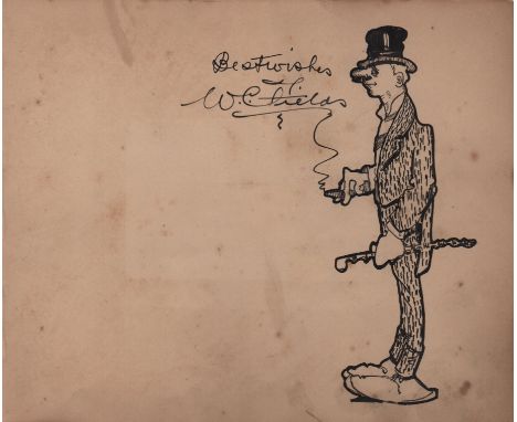  FIELDS W.C.: (1880-1946) American Film Comedian. A good, early original black pen and ink self-caricature drawn and signed b