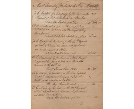 FREDERICK DUKE OF YORK: (1763-1827) Son of King George III, Commander-in-Chief of the British Army. D.S., Frederick F.M., two