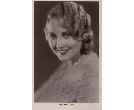 TODD THELMA: (1906-1935) American Actress, famous for her roles in various comedy films alongside The Marx Brothers, Laurel &