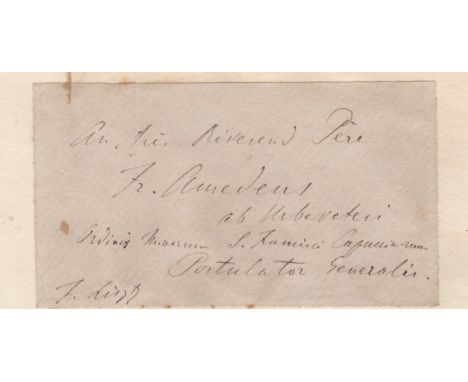 LISZT FRANZ: (1811-1886) Austrian-Hungarian Composer. Autograph Envelope signed, being the front panel only, addressed in Lis