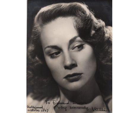 VALLI ALIDA: (1921-2006) Italian Actress, famous for her roles in Alfred Hitchcock's The Paradine Case and Carol Reed's The T