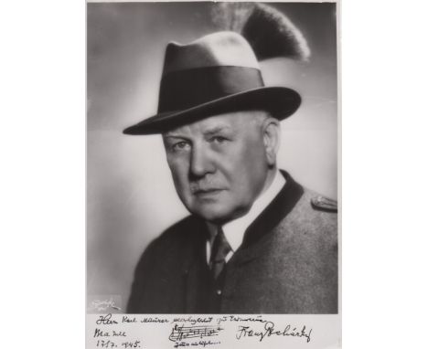  LEHAR FRANZ: (1870-1948) Austro-Hungarian Composer. A good vintage signed and inscribed 6½ x 9 photograph, the image depicti