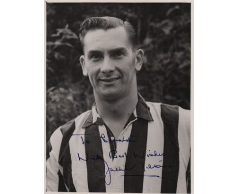 MILBURN JACKIE: (1924-1988) English Footballer associated with Newcastle United and England. A good vintage signed and inscri