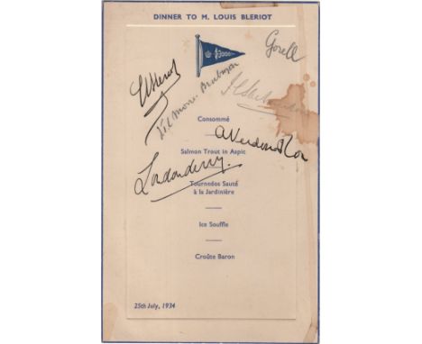 BLERIOT LOUIS: (1872-1936) French Aviator, completed the first flight across a large body of water in a heavier-than-air craf