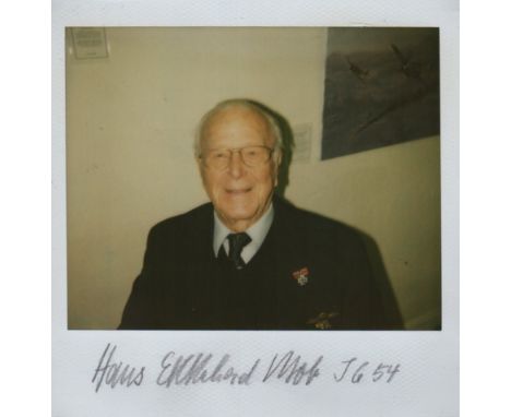 LUFTWAFFE: An unusual selection of signed colour 4 x 4 candid Polaroid photographs by various Luftwaffe pilots, including Han