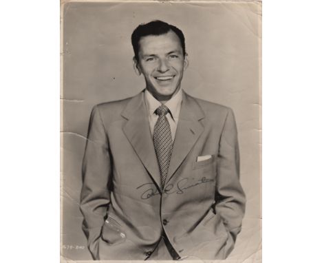  SINATRA FRANK: (1915-1998) American Singer and Actor, Academy Award winner. Vintage signed 7.5 x 9.5 photograph of Sinatra s