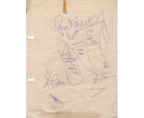  THEM: Vintage signed 8vo feint ruled page by all five members of Them individually, including Van Morrison, Alan Henderson, 
