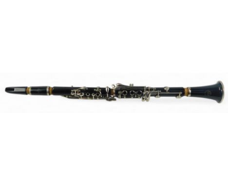 An Earlham clarinet, in fitted case.