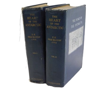 Shackleton (Ernest Henry). The Heart of the Antarctic, being the Story of the British Antarctic Expedition 1907-1909, volumes