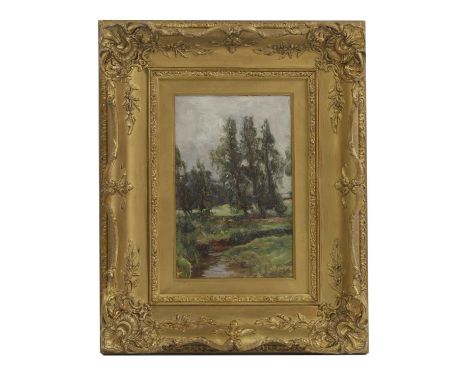 Sir James Lawton Wingate (1846-1924) 'Muthill', a landscape with trees,inscribed with title and artist on label verso, oil on