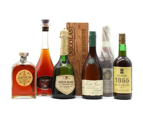 A selection of Cognacs and spirits comprising Cognac, Armagnac, eau de vie and Brandy (7)Condition ReportPlease note we canno