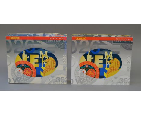 OO Gauge. Hornby. 2 x DCC ready train packs. R.2599M The Roal Wessex. BR Mecrhant Navy class "Lamport & Holt Line" with 3 coa