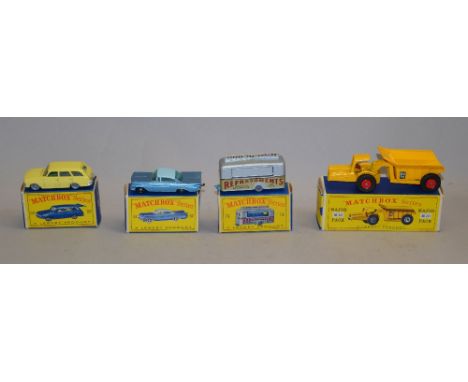 4 Matchbox Series Lesney models: No. 38; No. 57; No. 74; M-10, GB.