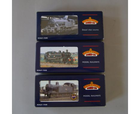 OO Gauge. Bachmann. 3 x re-numbered tank engines. BR 3F Jinty L/Crest No.47632, BR Ivatt tank L/Crest No.41262 & BR V3 tank E