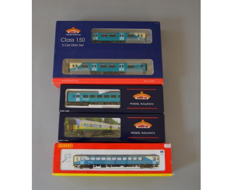 OO Gauge. Hornby & Bachmann 3 x DMU's. Class 158 2 car set, Arriva livery, Class 153 single car Arriva livery & Class 150/2 2