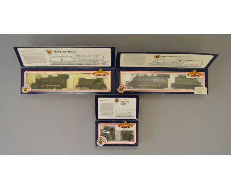 OO Gauge. 3 x Bachmann locomotives. GWR 93xx Mogul No.9319, GWR 57xx Pannier No.7702 & LNER B1 class No.1264. All VG in G+ bo