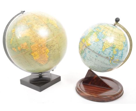 Philips - A mid Century circa 1960s Philips 10 inch Challenge Globe raised on square base. Together with a smaller Chad Valle